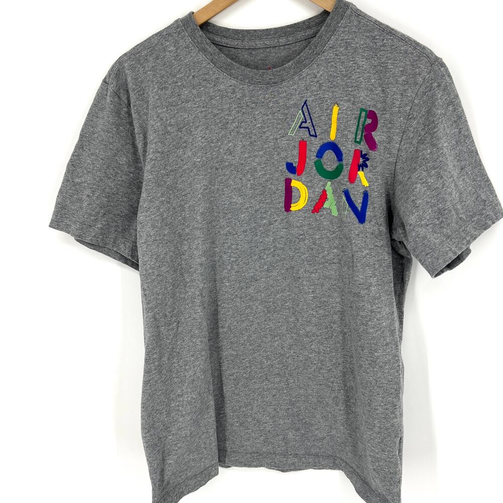 Nike Air Jordan Jump Man The Cradle Gray T Shirt Mens Sz M Double Sided Graphic